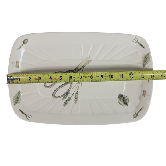 Pfaltzgraff Naturewood Rectangle Serving Platter 9"x14" Scissors Stoneware Vinta - Picture 8 of 11